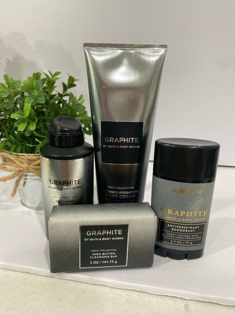 Men’s “GRAPHITE” BBW New 4 Pc Body Care Set